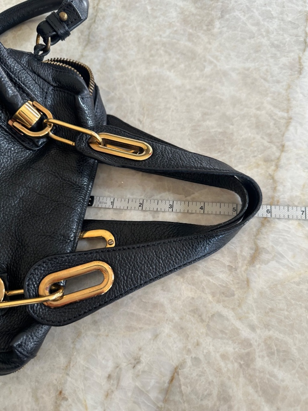 Chloe Small Paraty Black Leather Satchel - Picture 9 of 13